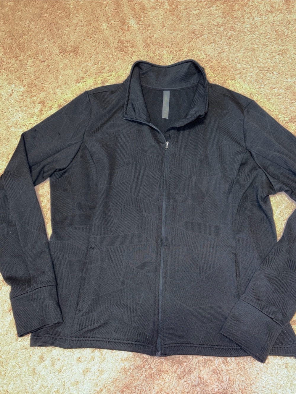 Mondetta Textured black track jacket with thumb holes and pockets size XXL